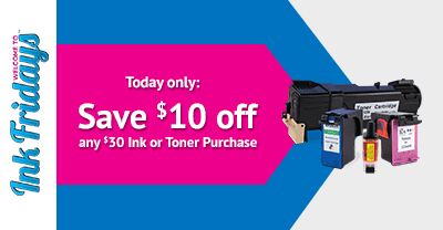 image from Take $10 Off Any $30+ Ink & Toner Order at CompAndSave - Ink Fridays™