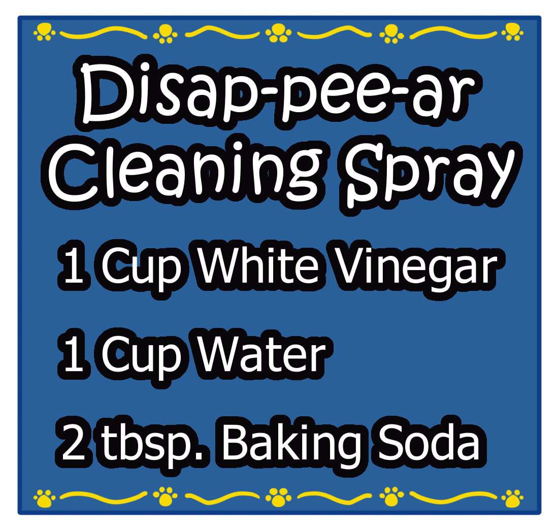 Blue Square Disap-pee-ar Cleaning Spray Sticker Label