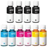 HP Ink Bottle GT51 and HP Ink Bottle GT52 10-Pack: 4 GT51 Black, and 2 GT52 Cyan, 2 GT52 Magenta, 2 GT52 Yellow