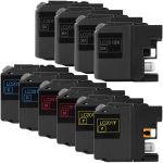 Brother LC201 Ink Cartridges 10-Pack: 4 Black, 2 Cyan, 2 Magenta, 2 Yellow