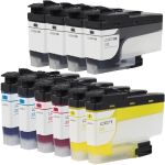 Super High Yield Brother Ink LC3037 Cartridges 10-Pack: 4 Black, 2 Cyan, 2 Magenta, 2 Yellow