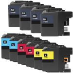 Super High Yield Brother LC-10E Ink Cartridges XXL 10-Pack: 4 Black, 2 Cyan, 2 Magenta, 2 Yellow
