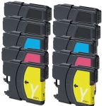 Brother LC-61 Ink Cartridges 10-Pack: 4 Black, 2 Cyan, 2 Magenta, 2 Yellow