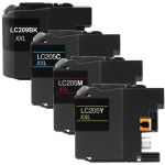 Super High Yield Brother LC209 Ink and LC-205 XXL 4-Pack: 1 LC209 Black and 1 LC205 Cyan, 1 Magenta, 1 Yellow