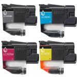 Compatible Brother LC501 Ink Cartridges Combo Pack of 4: 1 Black, 1 Cyan, 1 Magenta, 1 Yellow