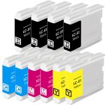 Brother LC51 Printer Ink Cartridges 10-Pack: 4 Black, 2 Cyan, 2 Magenta, 2 Yellow