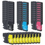 Brother LC61 Ink Cartridges 40-Pack: 10 Black, 10 Cyan, 10 Magenta, 10 Yellow