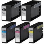 High Yield Canon 1200 Ink Cartridge 5-Pack: 2 Black ,1 Cyan, 1 Magenta, 1 Yellow