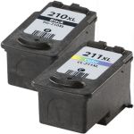 High Yield Canon 210XL 211XL Ink Cartridge 2-Pack: 1 PG210XL Black, 1 CL-211XL Color