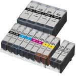 Canon 220 and 221 Combo Pack of 14 Ink Cartridges: 4 PGI-220 Pigment Black and 2 CLI-221 Black, 2 Cyan, 2 Magenta, 2 Yellow, 2 Gray