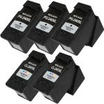 High Yield Canon 240XL and 241XL Ink Cartridges 5-Pack: 3 PG-240XL Black, 2 CL-241XL Color