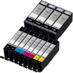 High Yield Canon PGI-270 Ink and Canon Ink 271 Combo Pack of 12: 4 PGI-270XL Black and 2 CLI-271XL Black, 2 Cyan, 2 Magenta, 2 Yellow