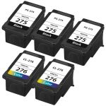 Canon 275 and 276 Ink Cartridges Combo Pack of 5: 3 PG-275 Black, 2 CL-276 Tri-color