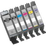 Super High Yield Canon 280 281 Ink Cartridges 6-Pack: 1 PGI-280XXL Black and 1 CLI-281XXL Black, 1 Cyan, 1 Magenta, 1 Yellow, 1 Photo Blue