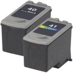 Replacement Canon 40 41 Ink Cartridges 2-Pack: 1 PG-40 Black, 1 CL-41 Color
