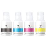 High Yield Canon GI-26 Ink Refill Bottles 4-Pack: 1 Black, 1 Cyan, 1 Magenta, 1 Yellow