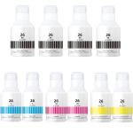 High Yield Canon GI-26 MegaTank Ink Bottles Combo Pack of 10: 4 Black, 2 Cyan, 2 Magenta, 2 Yellow