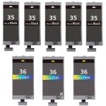 Canon Ink 35 and 36 Cartridges 8-Pack: 5 PGI-35 Black, 3 CLI-36 Color