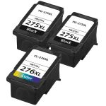 High Yield Canon Printer Ink 275 276 XL Cartridges 3-Pack: 2 PG-275XL Black, 1 CL-276XL Tri-color