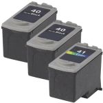 Canon PG40 and CL41 Combo Pack of 3 Ink Cartridges: 2 PG-40 Black and 1 CL-41 Color
