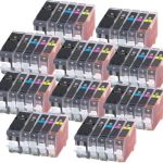 Canon PGI-5BK Ink and CLI-8 Cartridges 50-Pack: 10 PGI-5 Pigment Black and 10 CLI-8 Black, 10 Cyan, 10 Magenta, 10 Yellow