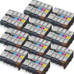 Canon Printer Ink 220 and Canon Printer Ink 221 50-Pack: 10 PGI-220 Pigment Black and 10 CLI-221 Black, 10 Cyan, 10 Magenta, 10 Yellow