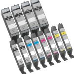 Super High Yield Canon Printer Ink 280 281 XXL Cartridges 12-Pack: 4 PGI-280XXL Black and 2 CLI-281XXL Black, 2 Cyan, 2 Magenta, 2 Yellow