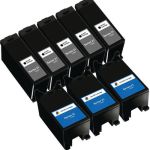 Dell Printer Cartridges Series 21 8-Pack: 5 Y498D Black, 3 Y499D Color