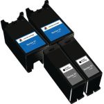 Dell Printer Ink Series 21 Cartridges 4-Pack: 2 Y498D Black, 2 Y499D Color