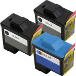 Dell Series 1 Printer Ink Cartridges 3-Pack: 2 T0529 Black and 1 T0530 Color