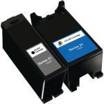 Compatible Dell Series 21 Ink Cartridges 2-Pack: 1 Y498D Black, 1 Y499D Color