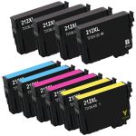 High Yield Epson 212 Combo Pack of 10 Ink Cartridges XL: 4 Black, 2 Cyan, 2 Magenta, 2 Yellow