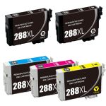 Remanufactured Epson 288XL Ink Cartridges Combo Pack of 5 - T288XL - High Capacity: 2 Black, 1 Cyan, 1 Magenta, 1 Yellow