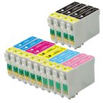 High Yield Epson T077 Ink Cartridges Combo 14: 4 Black, 2 Cyan, 2 Magenta, 2 Yellow, 2 Light Cyan, 2 Light Magenta
