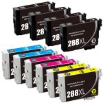 High Capacity Epson T288XL Ink Cartridges 10-Pack: 4 Black, 2 Cyan, 2 Magenta, 2 Yellow