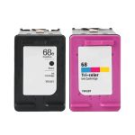 HP 68 68e Ink Cartridges Combo Pack of 2: 1 Black, 1 Color