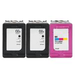 HP 68 and 68e Black and Color Ink Cartridges 3-Pack - 1 High Yield Black, 1 Tri-color