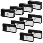 High Yield HP 711 Cartridges 10-Pack: 4 Black, 2 Cyan, 2 Magenta, 2 Yellow