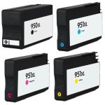 High Yield HP 950 951 Combo Pack of 4 XL: 1 Black, 1 Cyan, 1 Magenta, 1 Yellow