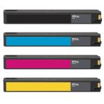 High Yield HP 972X Ink Cartridges: 1 Black, 1 Cyan, 1 Magenta, 1 Yellow
