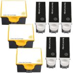 Kodak Ink Cartridges 10B 10C Combo Pack of 8: 5 Black, 3 Color