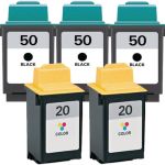 Lexmark 20 50 Ink Cartridges 5-Pack: 3 x 50 Black and 2 x 20 Color