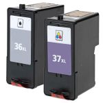Replacement Lexmark 36XL and 37XL Ink Cartridges 2-Pack - High Yield: 1 36XL Black and 1 37XL Color