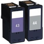 High Yield Lexmark 43 Ink XL and Lexmark 44 Black XL Cartridges 2-Pack: 1 x 44XL Black and 1 x 43XL Color