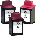 Lexmark 70 80 Ink Cartridges 3-Pack: 2 x 70 Black and 1 x 80 Color