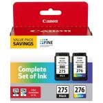 Canon 275 276 Ink Cartridges: 1 Black, 1 Tricolor