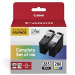 Canon 285 286 Ink Cartridges: 1 Black, 1 Tricolor