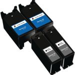 Dell (Series 22) T091N Black &amp; T092N Color 4-pack Ink Cartridges