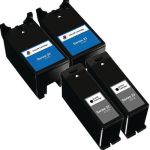 Dell (Series 23) T105N Black &amp; T106N Color 4-pack Ink Cartridges