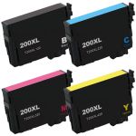 High Yield Epson 200XL Combo Pack of 4 Ink Cartridges: 1 Black, 1 Cyan, 1 Magenta, and 1 Yellow